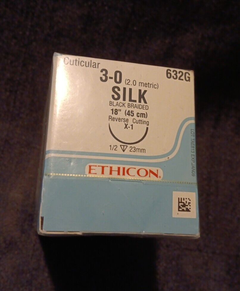 Ethicon 3-0 Black Braided Silk 18\