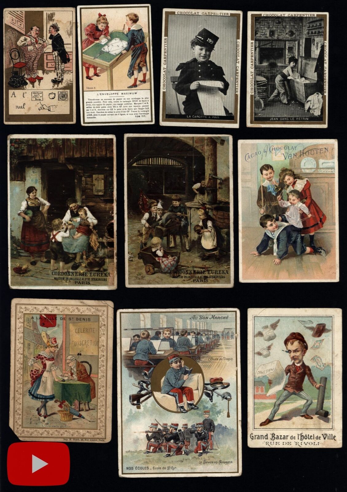 European chocolate trade cards c. 1900-10 Holland France lot x 35 Art Nouveau