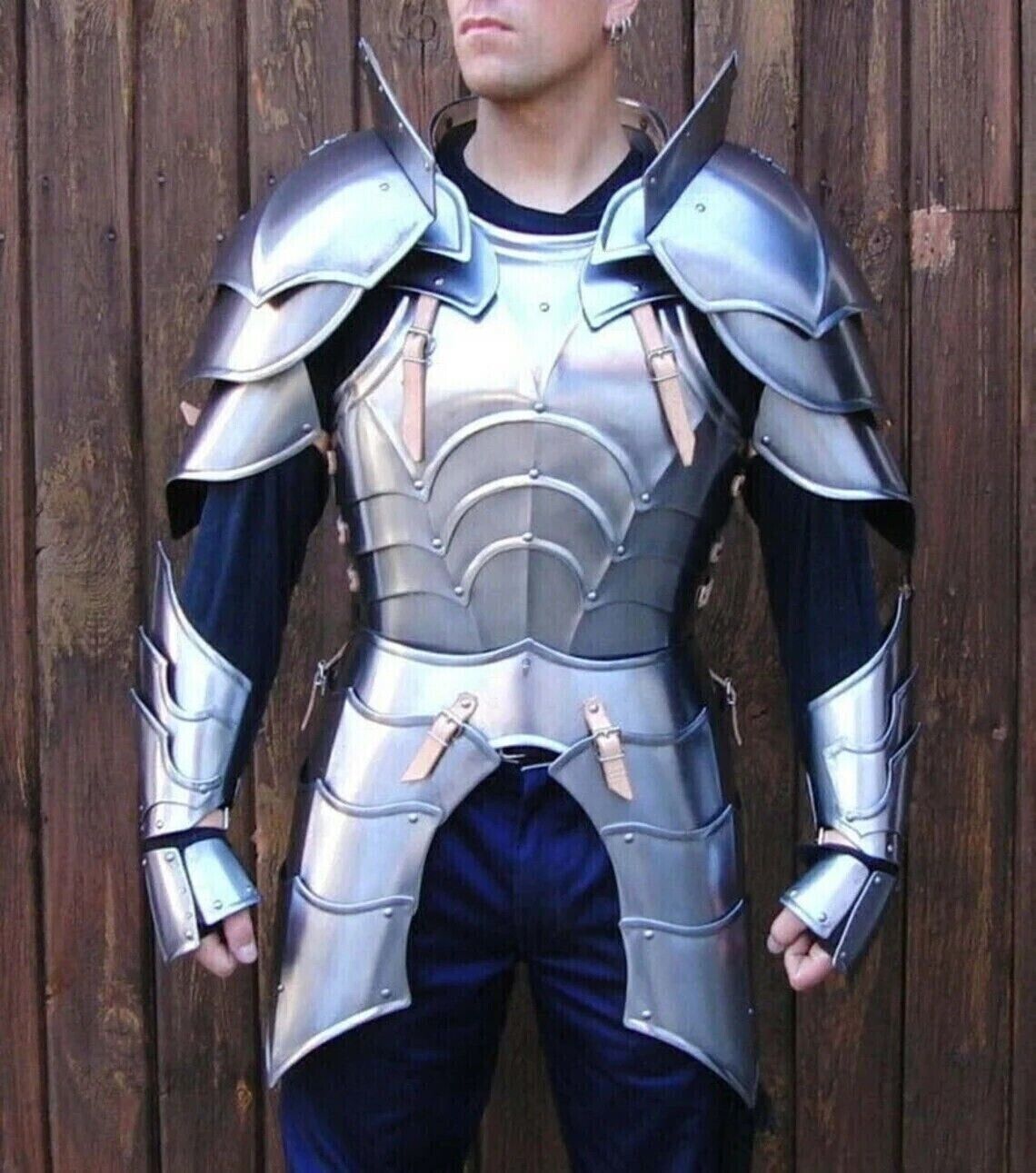 Medieval Handmade Solid Steel Half Body Plated Armor Suit Sca- Larp- Reenactment