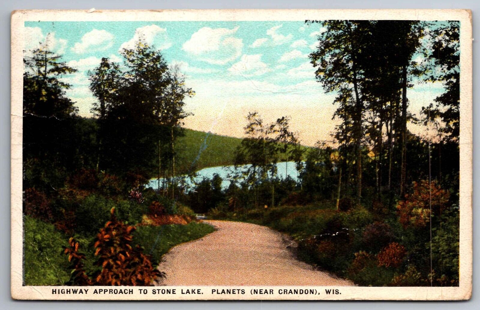 Postcard Highway Approach Stone Lake Crandon Wisconsin      G 19