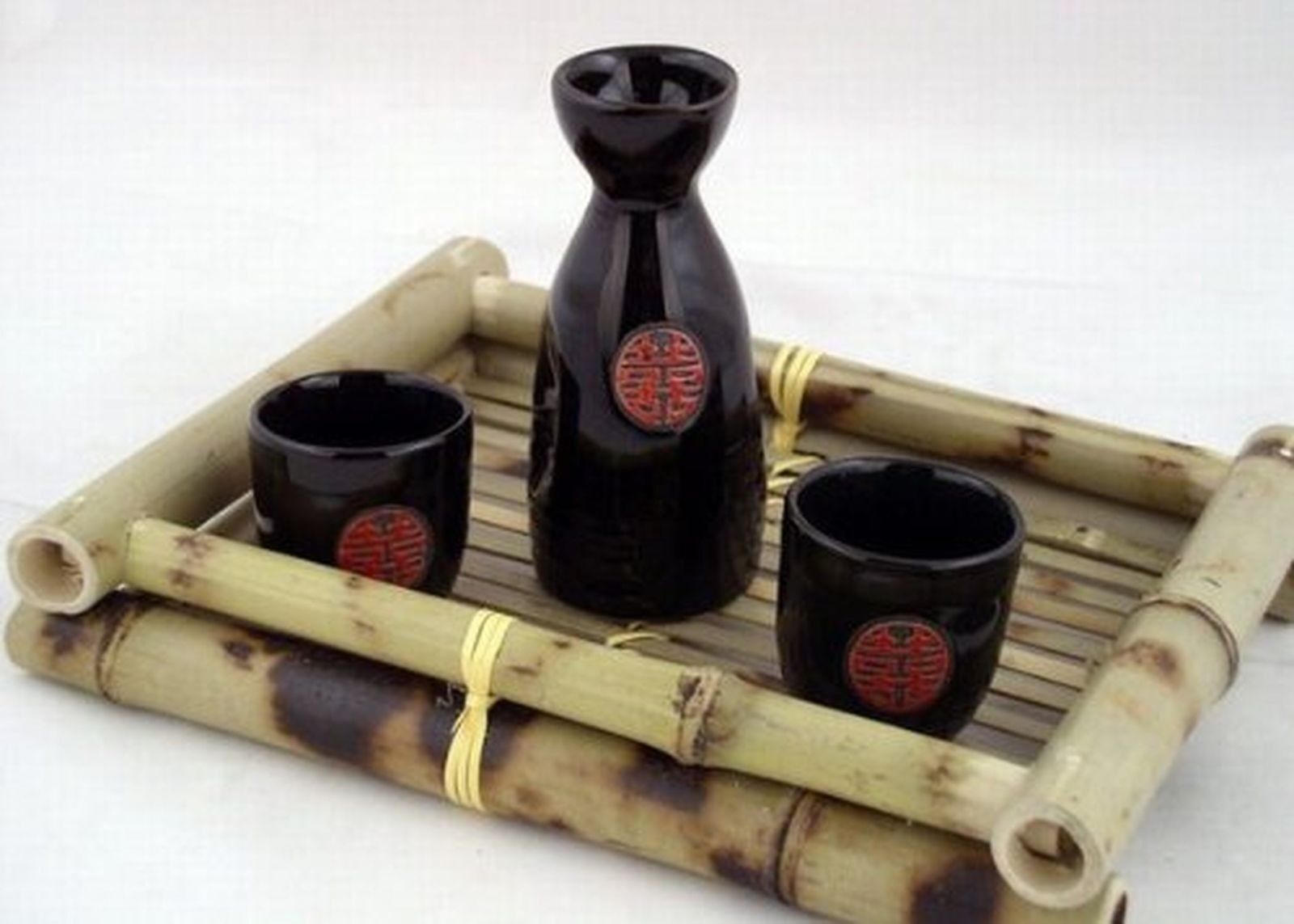 Glazed Ceramic 3 Pcs Japanese Sake Set In Gift Box