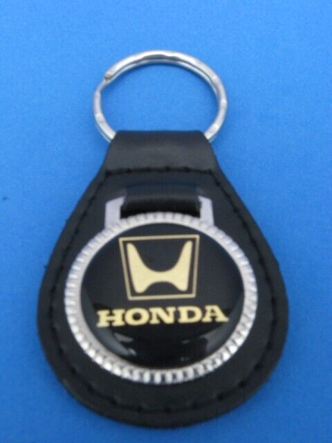 Vintage Honda genuine grain leather keyring key fob keychain - Old Stock