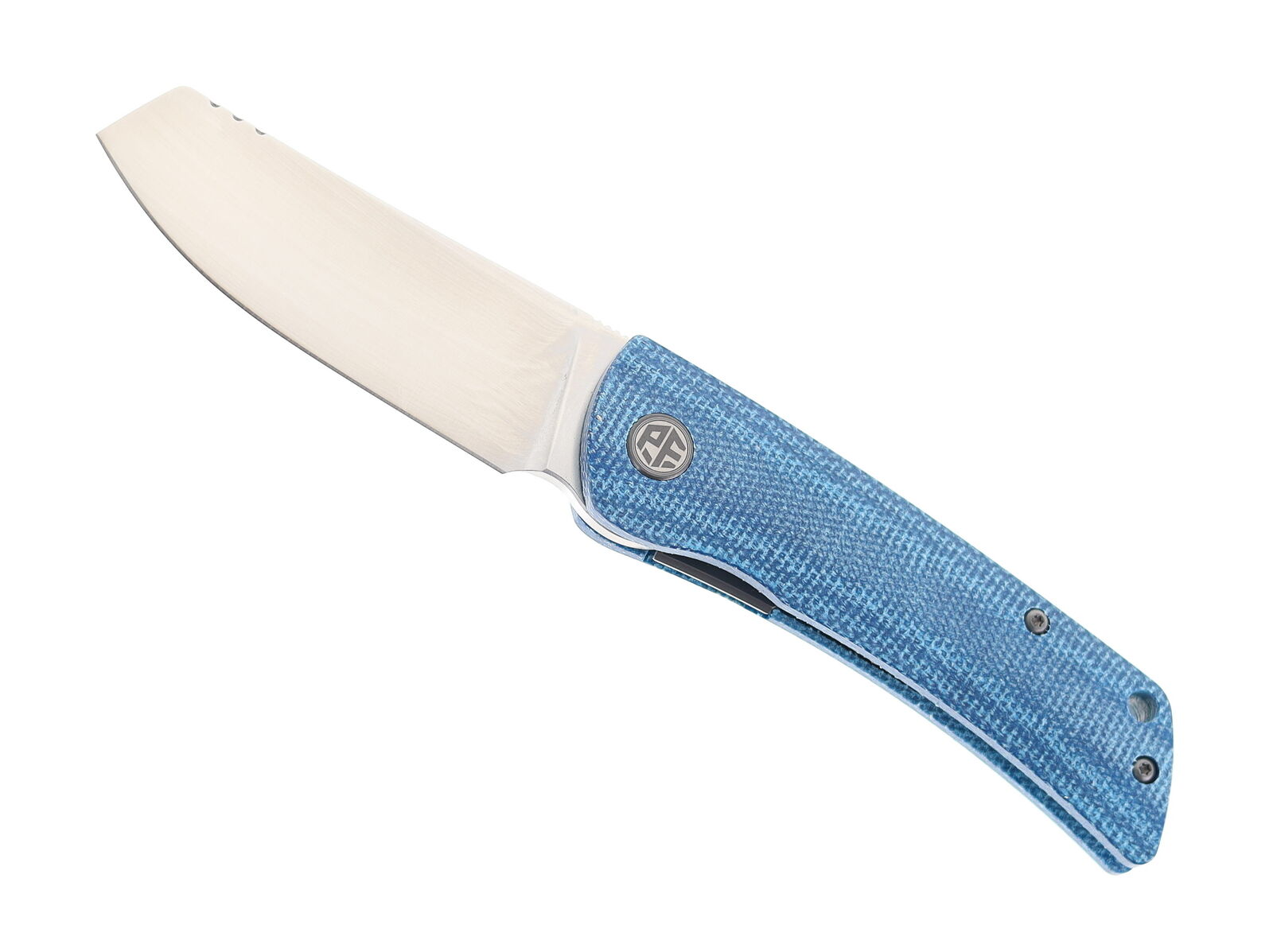 Petrified Fish Flavorist Folding Knife Blue Micarta Handle K110 Plain PFE05-BMP