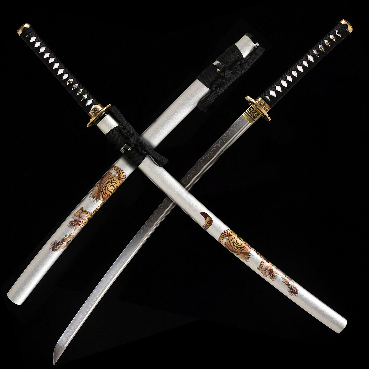 40'' Battle Ready T10 Steel Clay Tempered Japanese Samurai Sword Real Hamon