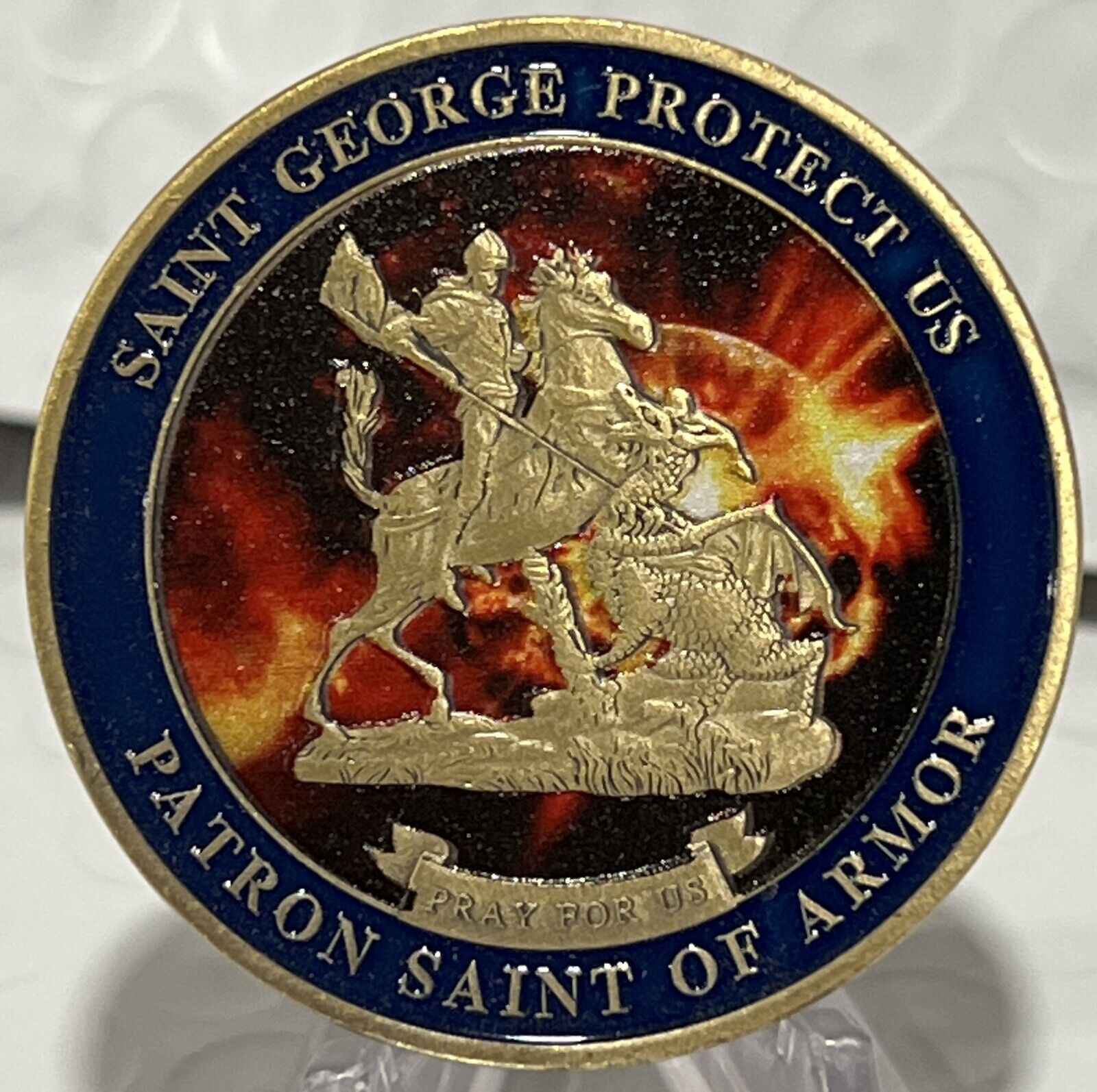* Police SWAT Challenge Coin St George Protector Of SWAT Officers Beautiful Coin
