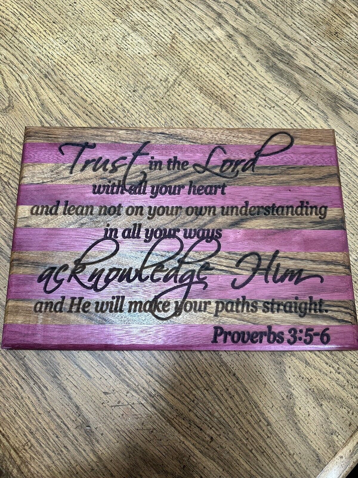Decorative Laser Engraved proverbs 3: 5-6 10in. X 14.5in. 