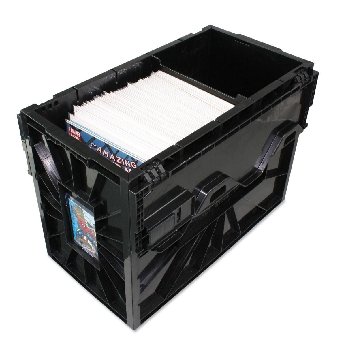 BCW Short Comic Book Bin Heavy Duty Stackable Plastic Box Holds 150 Bagged BCW 