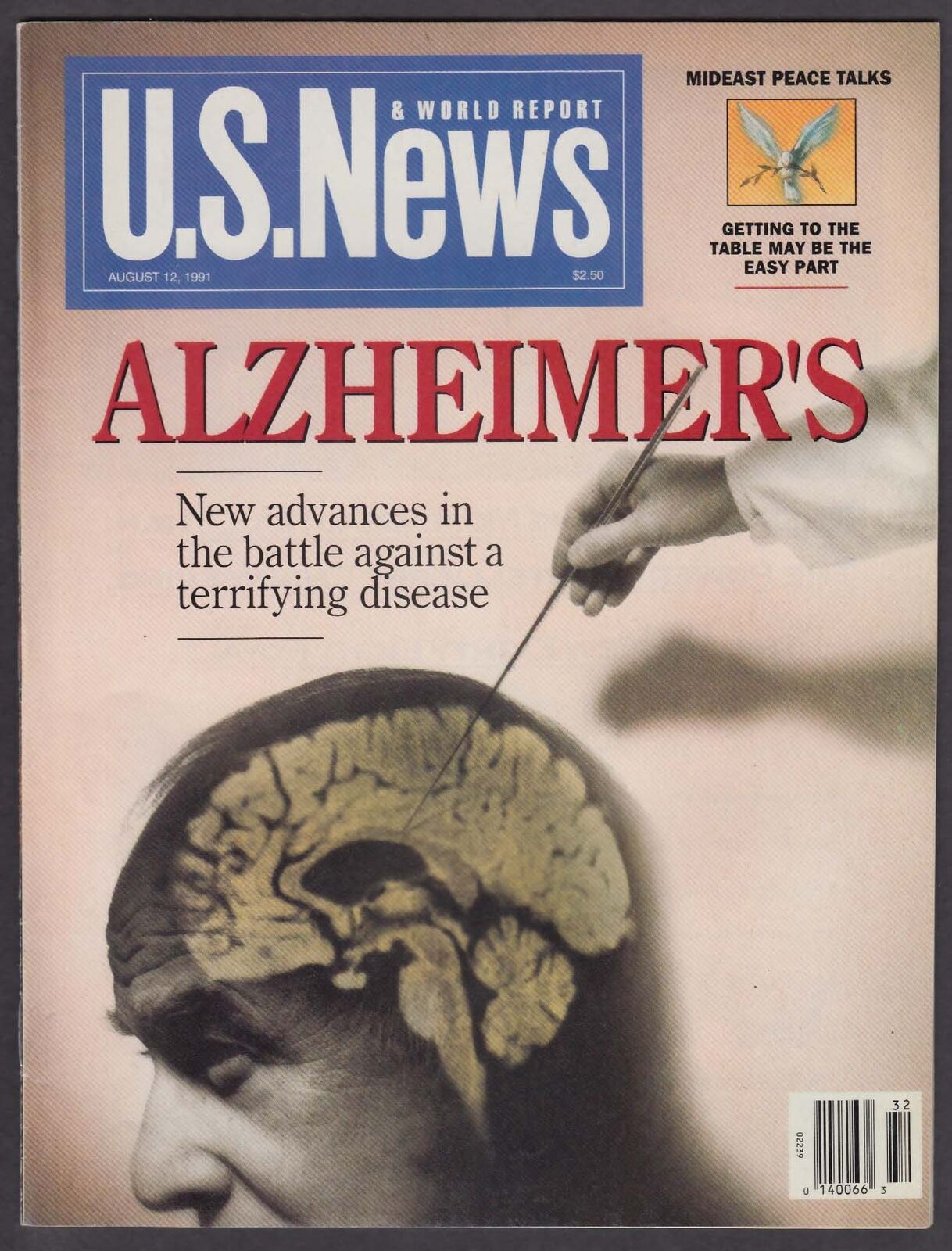 US NEWS & World Report Alzheimer\'s Middle East Peace Talks NAACP 8/12 1991