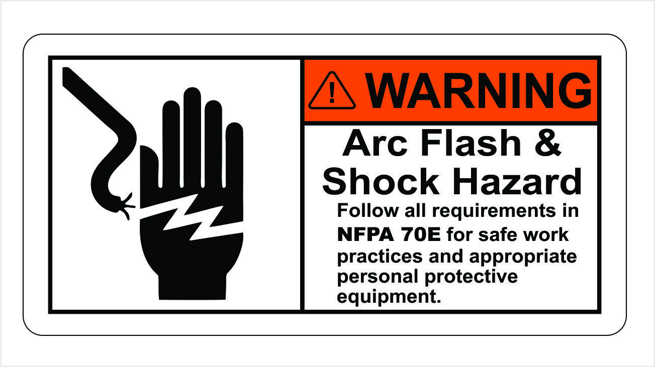 Warning Arc Flash Shock  Sticker Decal Label Electrical Safety 