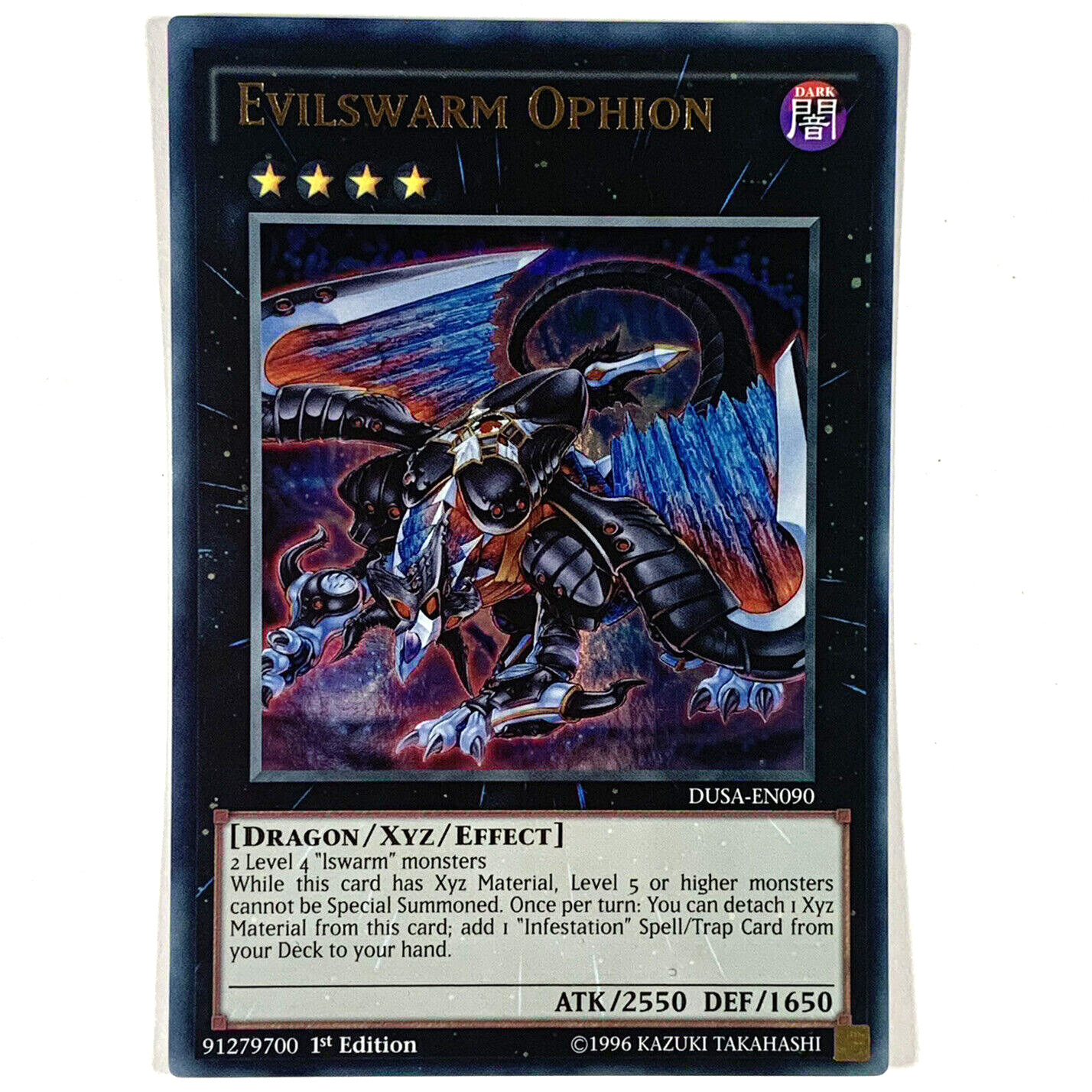 YUGIOH Evilswarm Ophion DUSA-EN090 Duelist Saga Ultra Rare Card 1st Edition NM