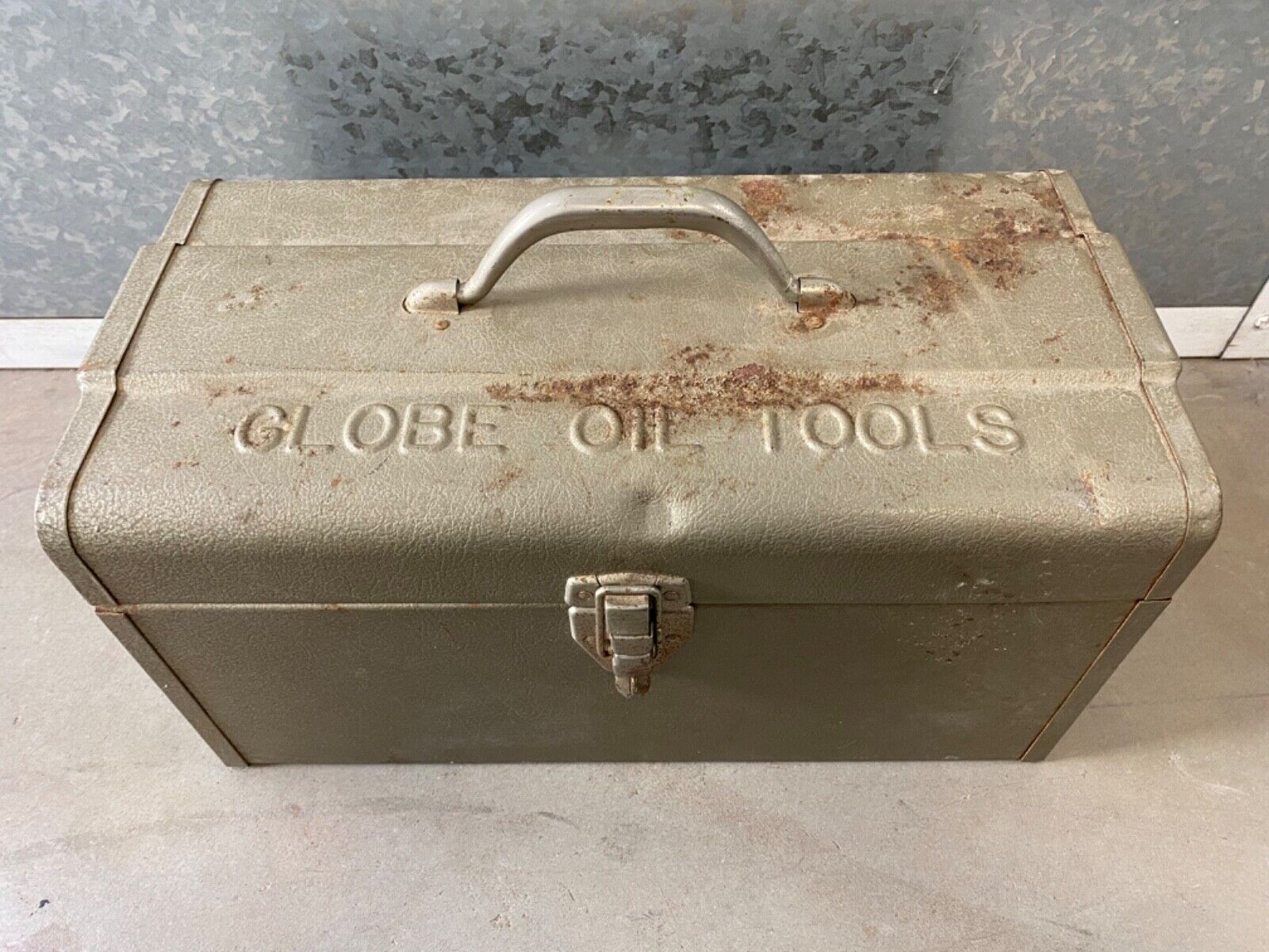 🔥 RARE Antique Old Early California Petroliana Globe Oil Tools Display Box '60s