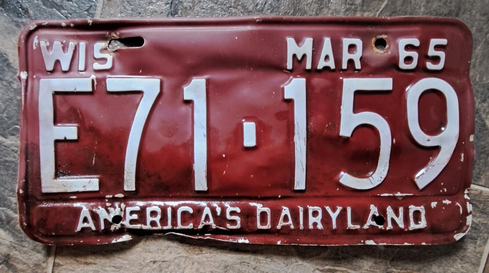 🔴 Vintage Wisconsin license plate 1965 Wisconsin AMERICA\'S DAIRYLAND 🔴