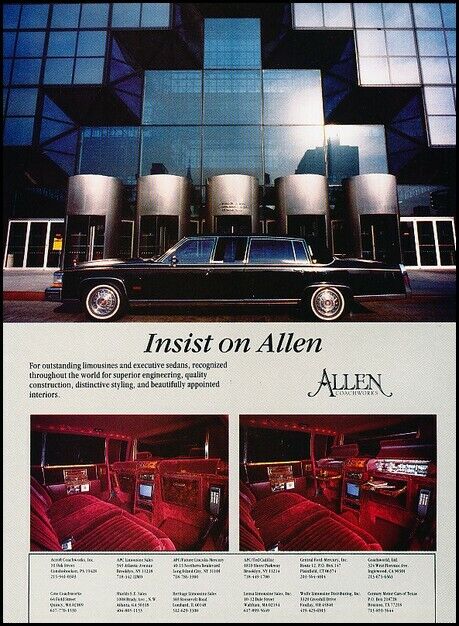 1989 Allen Cadillac Limousine Fleetwood  Advertisement Print Art Car Ad J910A