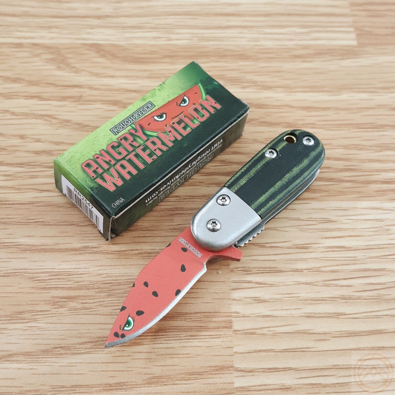 Rough Ryder Angry Watermelon A/O Pocket Knife 1.38\