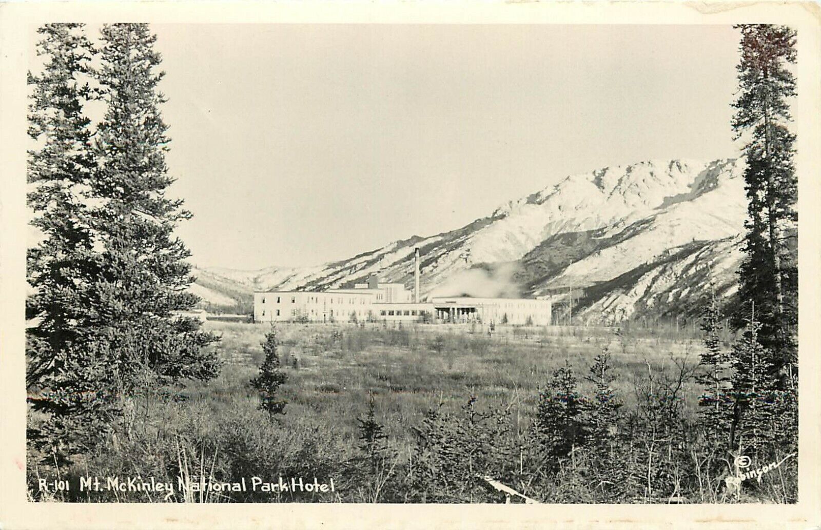 Mt Mckinley National Park Hotel Alaska AK RPPC Postcard