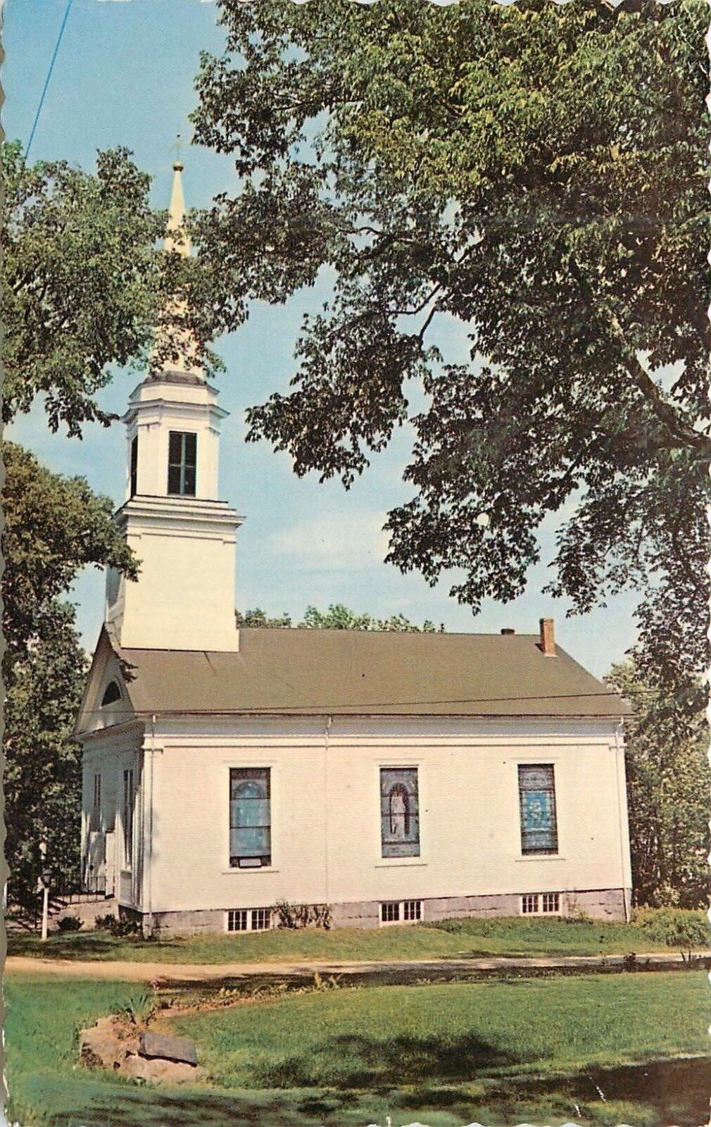 First Congregational Church BLue Hill Maine MN Postcard