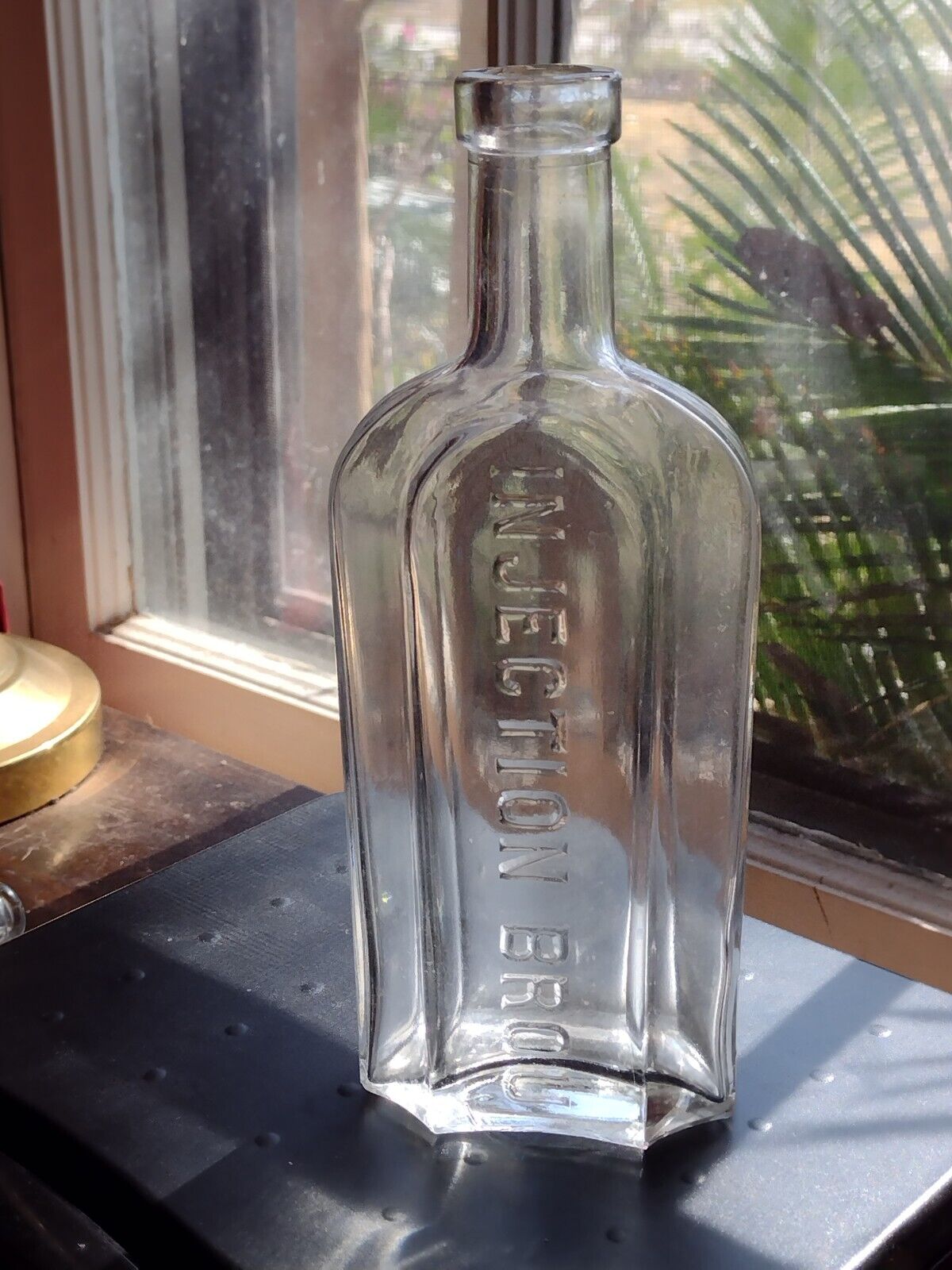 Vintage  Clear INJECTION BROU bottle GONORRHOEA SYPHILIS VD quack cure 7.75\