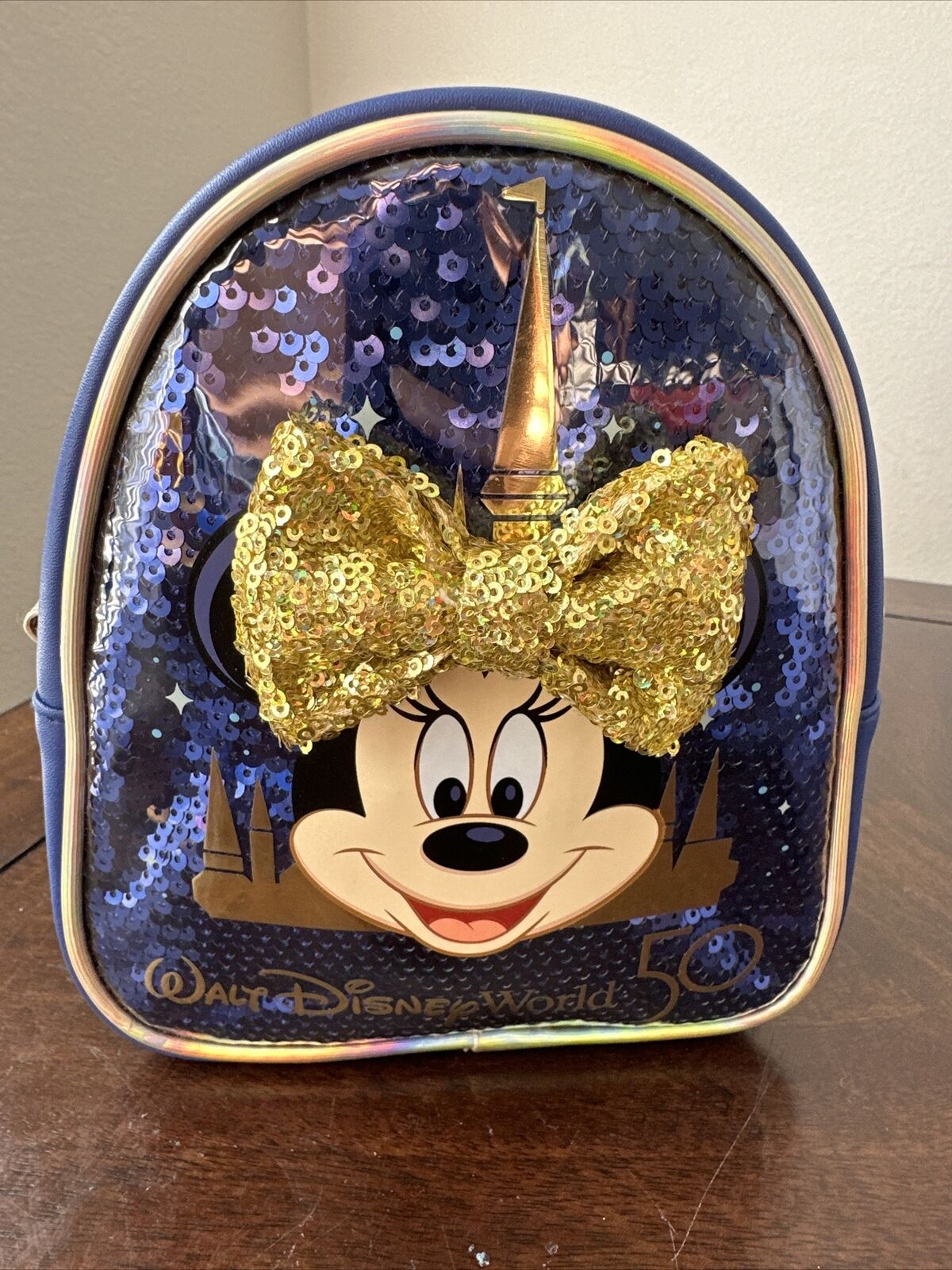 2021 Disney Parks 50th Anniversary Minnie Mouse 2 in 1 Mini Backpack Crossbag
