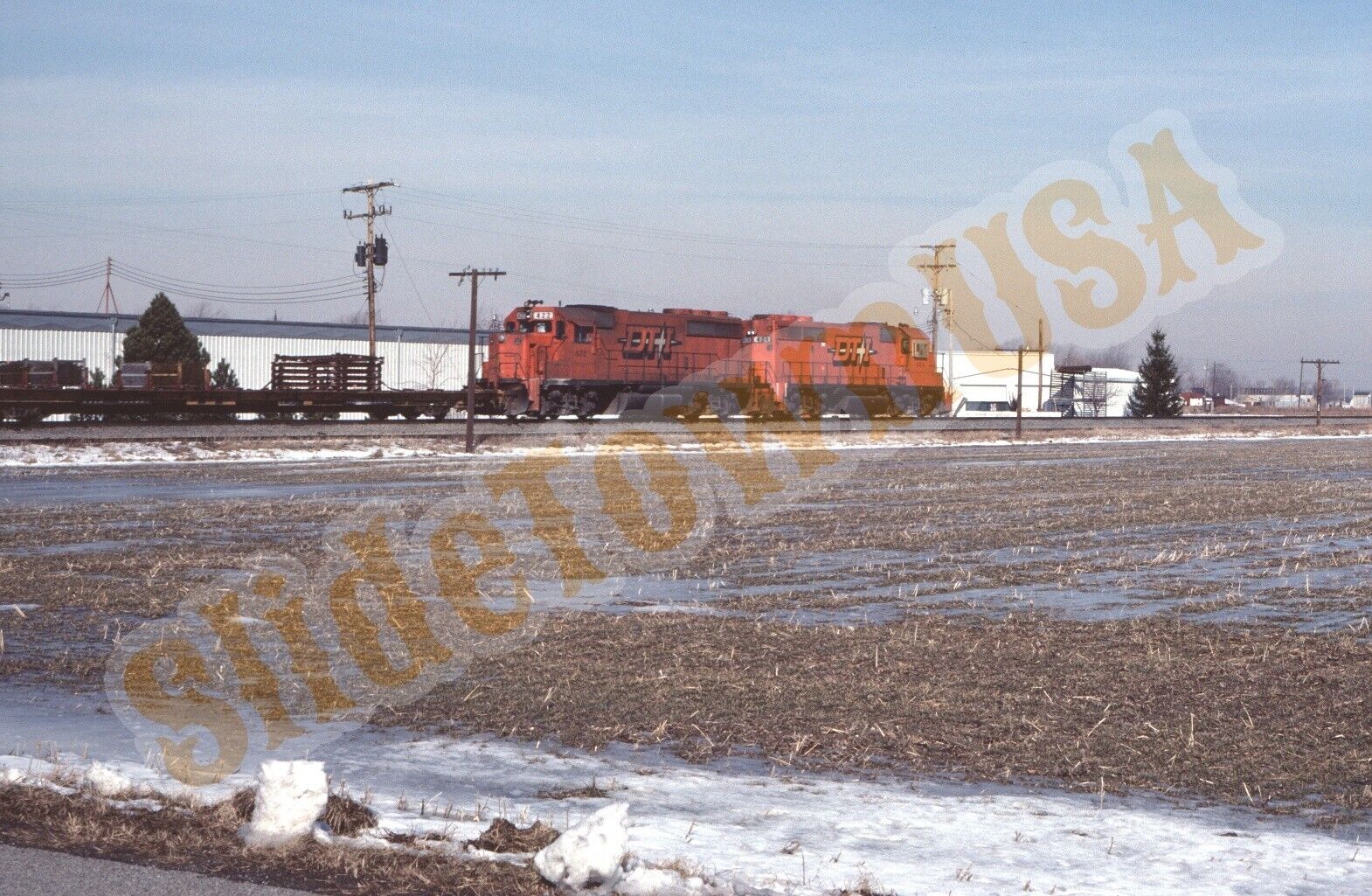 Vtg 1981 Train Slide 422 Detroit Toledo & Ironton Railroad Engine X1Q035