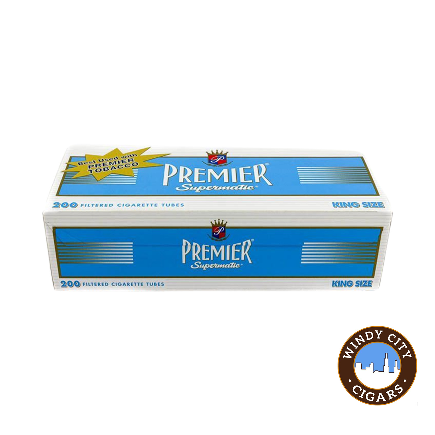 Premier Blue King Cigarette 200ct Tubes - 5 Boxes