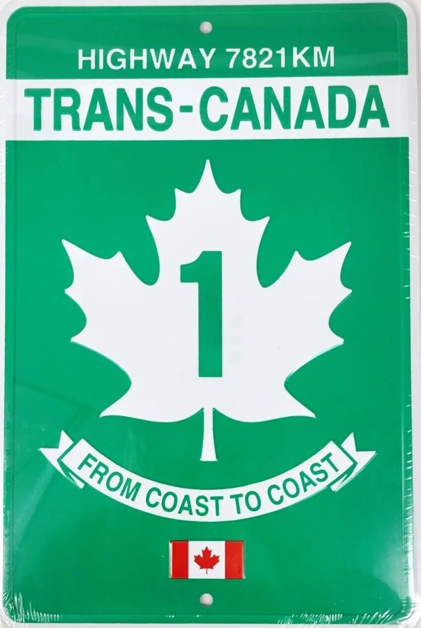 Trans-Canada Highway 1 Route Marker Embossed Aluminum Road Sign 12inx8in
