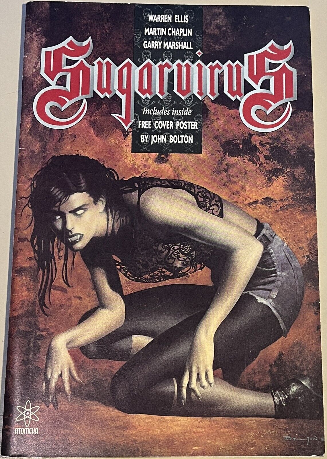 Sugarvirus Comic Book 1993 Vampire Bolton Sexy Centerfold Poster Adult Fantasy