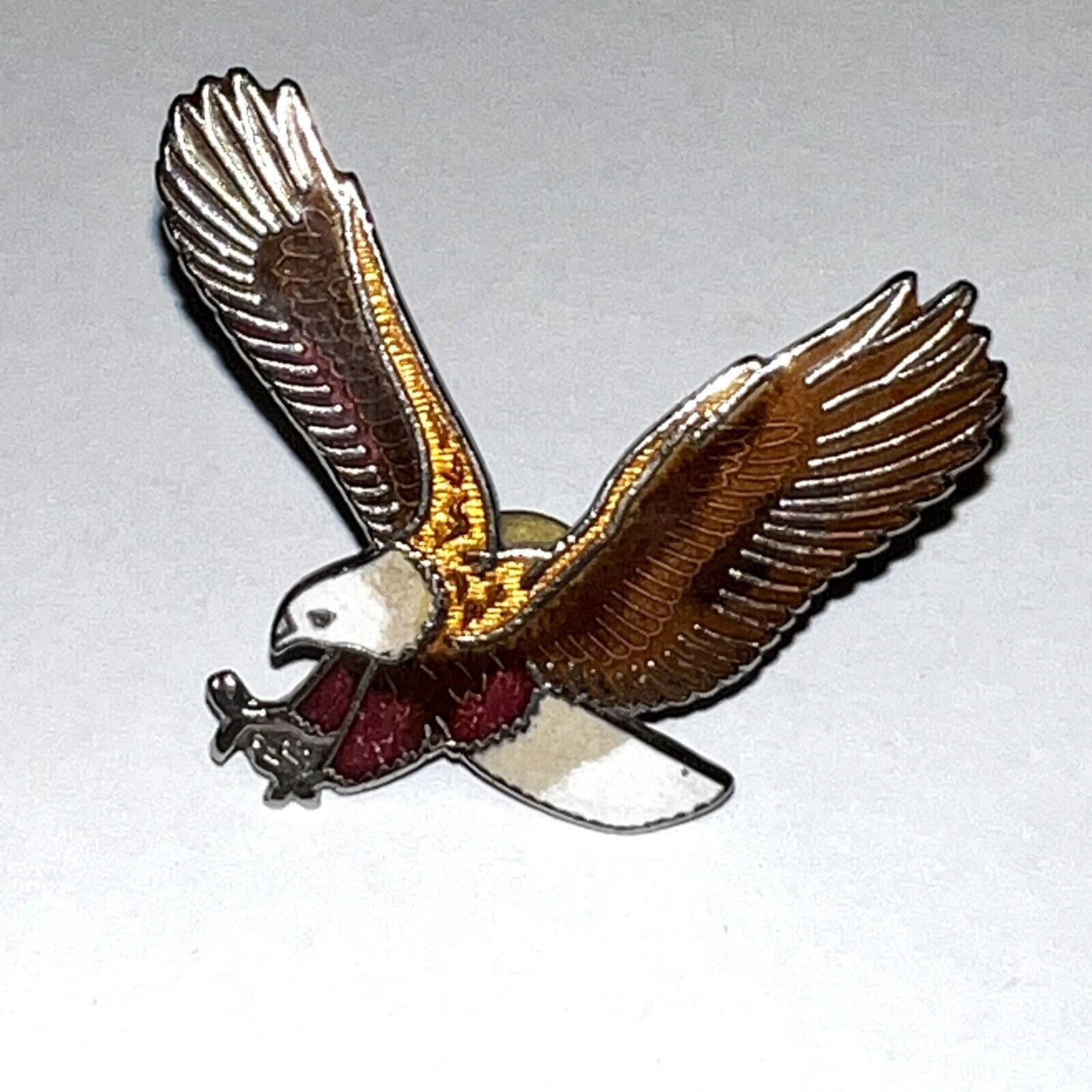 Flying Eagle - Cloisonne - Enamel On Metal Hat Lapel Pin/Tie Tack - 1.75