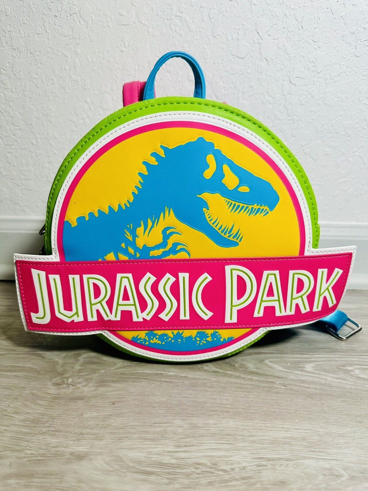 Loungefly Jurassic Park T-Rex SDCC Exclusive Neon Glow In The Dark Mini Backpack