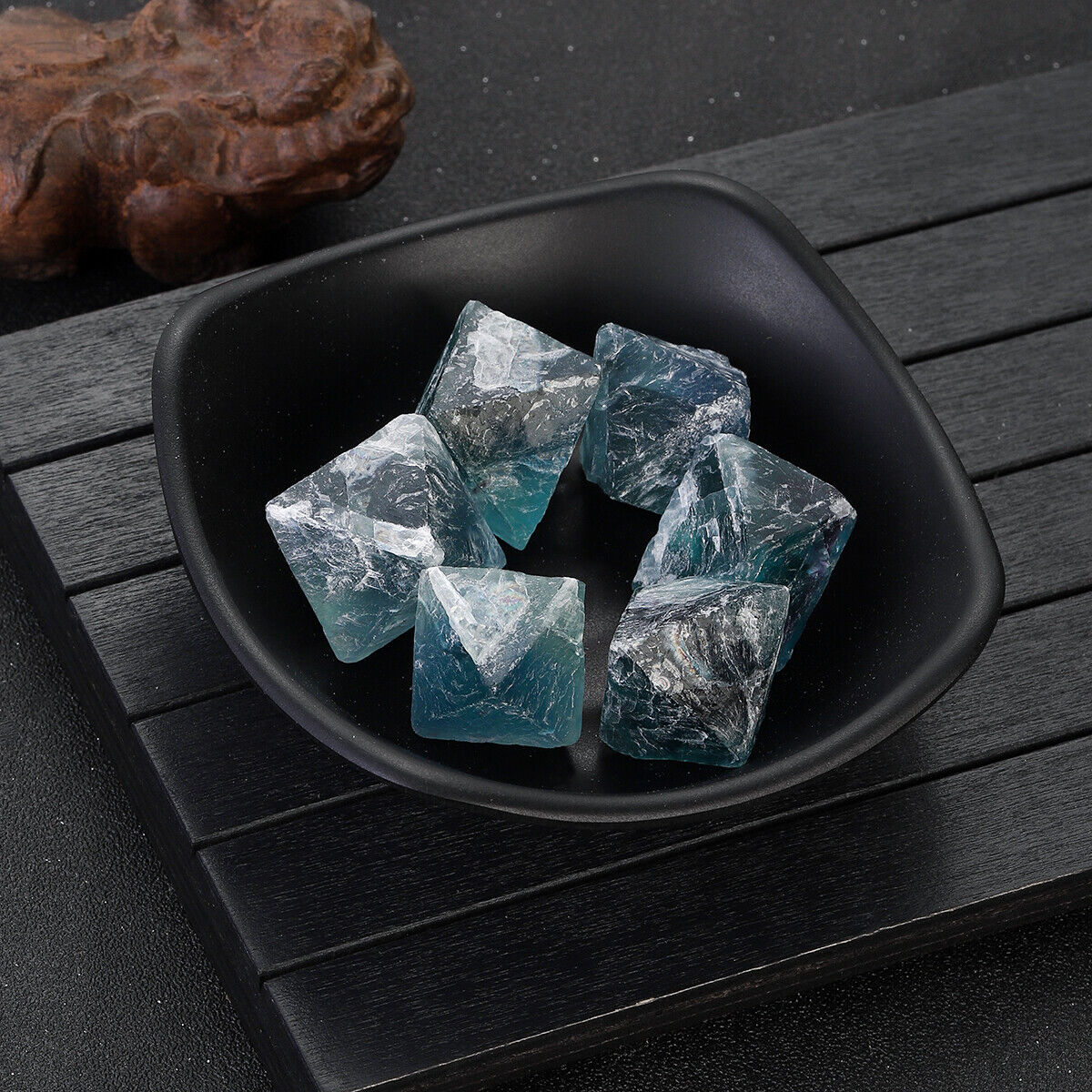 100g/Lot Natural Blue Fluorite Octahedron Crystal Mineral Crystal Healing US