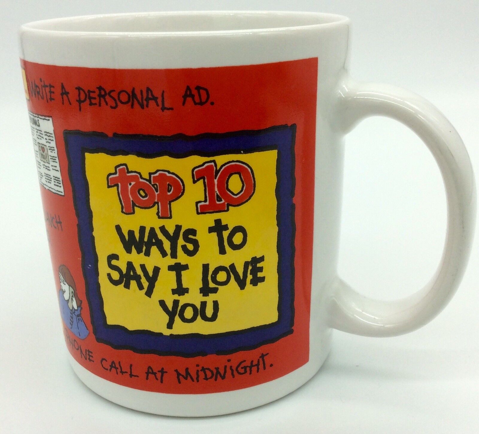 PAPEL Coffee Mug Top 10 Ways To Say I LOVE YOU Funny Sayings Red Cartoon