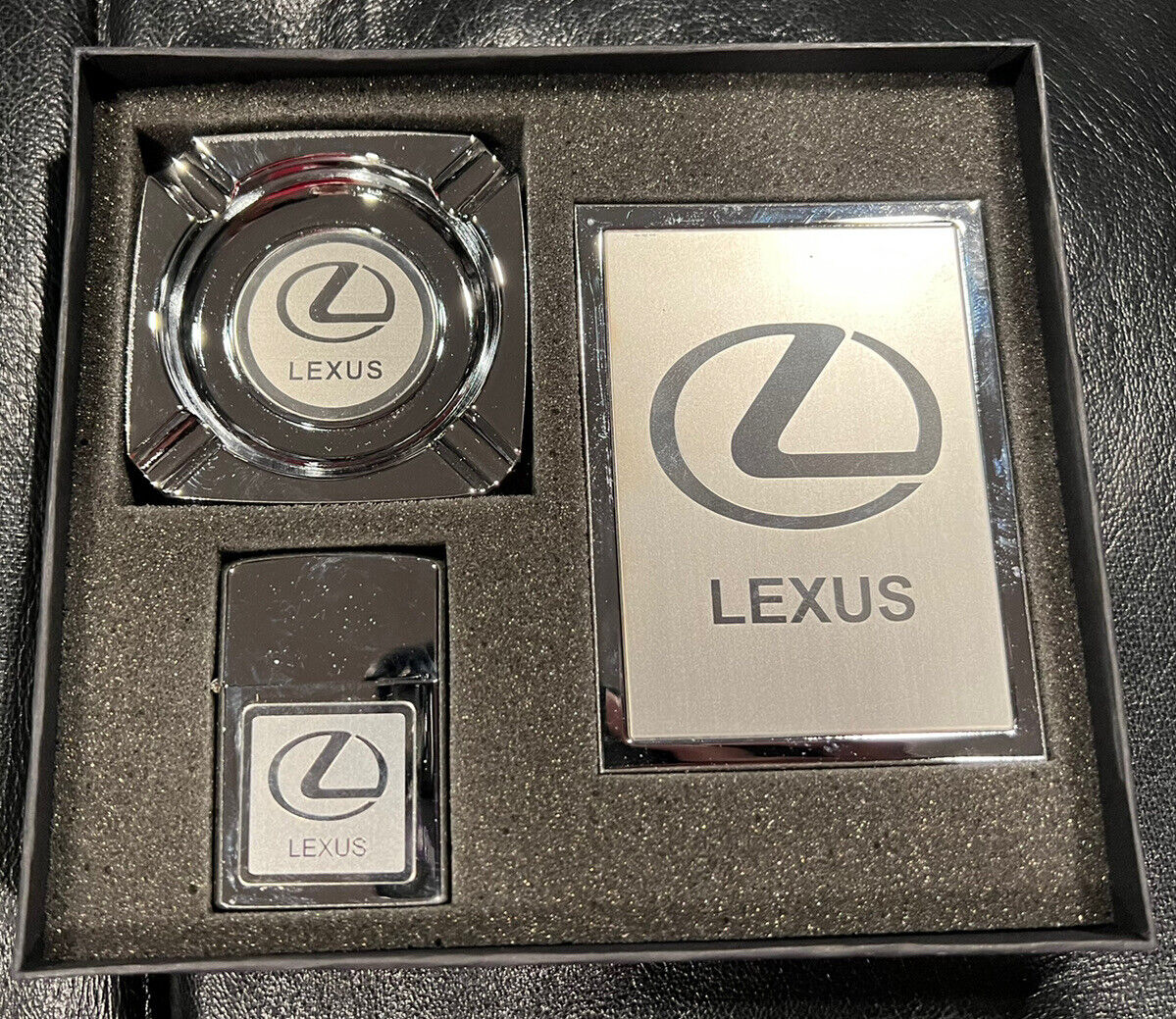 Lexus Zippo Ashtray Cigerette holder Set - NEVER USED -IN BOX - From 1992-95