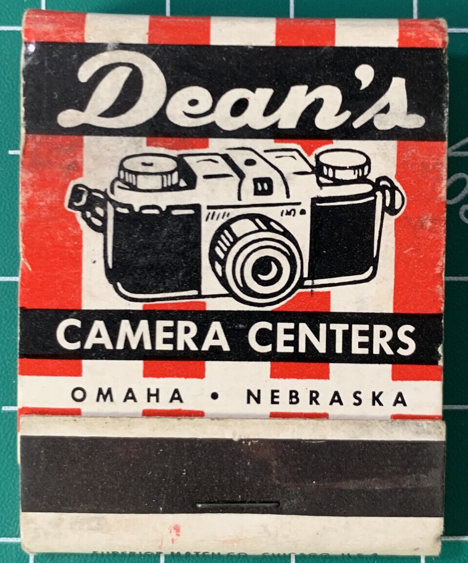 Rare VTG Matchbook Full Matches Dean’s Camera Centers Omaha Nebraska Photography