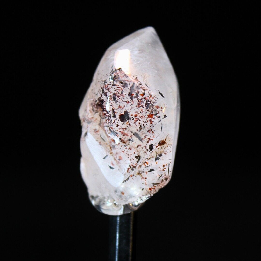35g Beautiful Hematite Inclusion Quartz quartz On Stand Crystal Stone For Healin