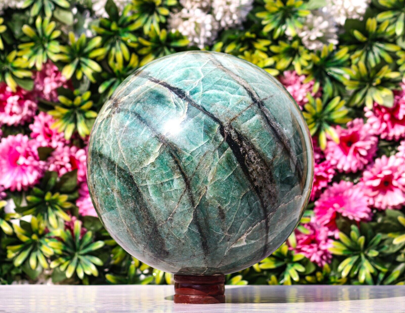 290MM Natural Green Aventurine Crystal Healing Chakra Spirit Aura Stone Sphere