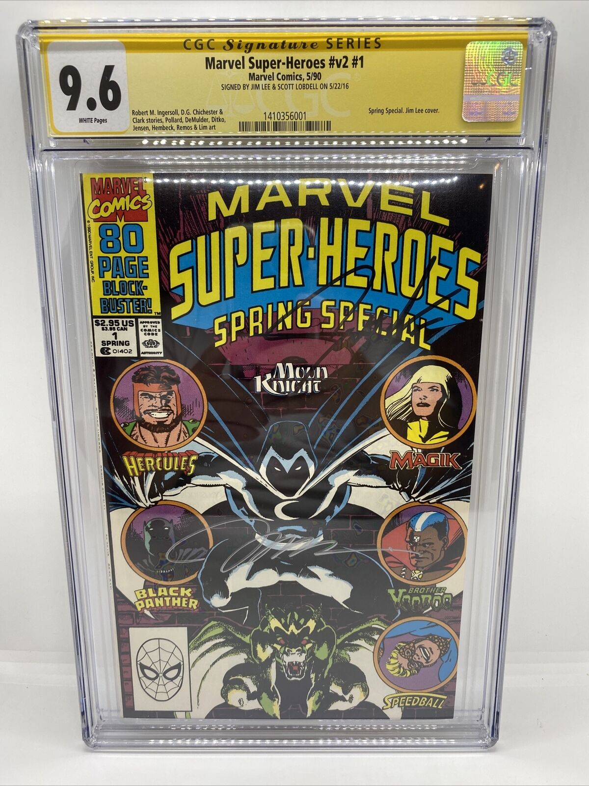 Marvel Super Heroes #1 Spring Special CGC SS 9.6 Jim Lee signed / Moon Knight