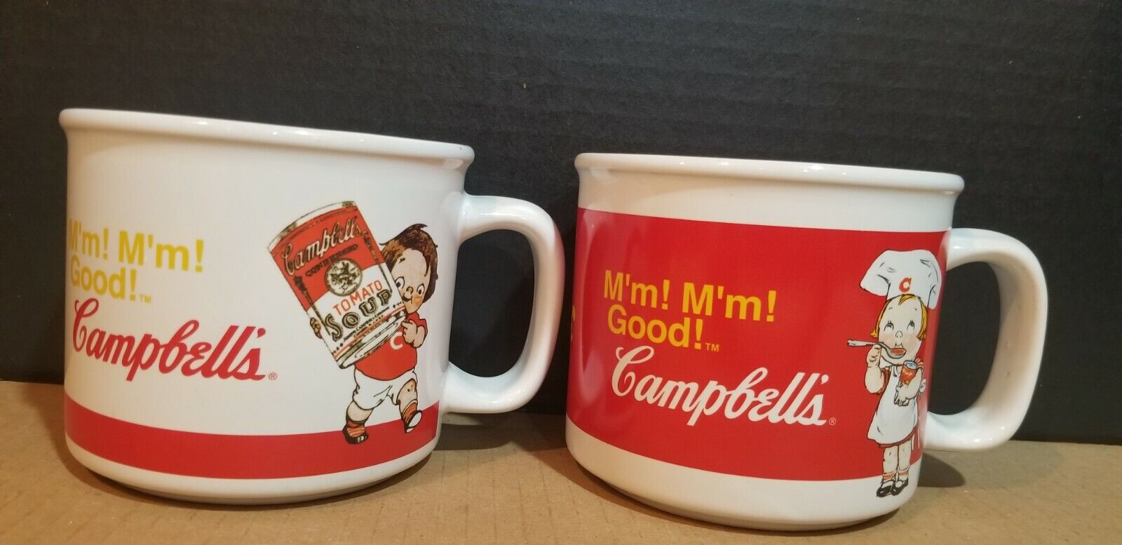 Set of 2 Campbell's Soup Ceramic 14 oz Bowl Mug M'm M'm Good 2004