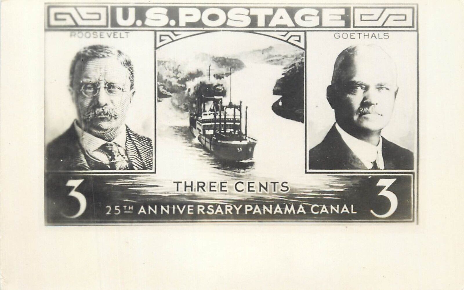 Presidents & Political enlarged stamp pres. Roosevelt Goethals Panama Canal rare