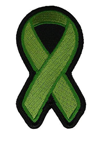 GREEN RIBBON AWARENESS PATCH LYME DISEASE KIDNEY CANCER CARCINOMA ORGAN DONATION