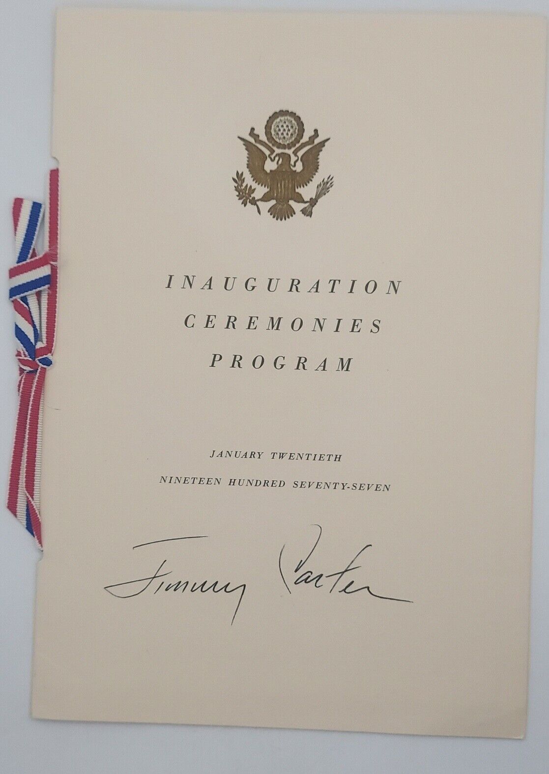 President Jimmy Carter Signed 1977 Inaugural Program