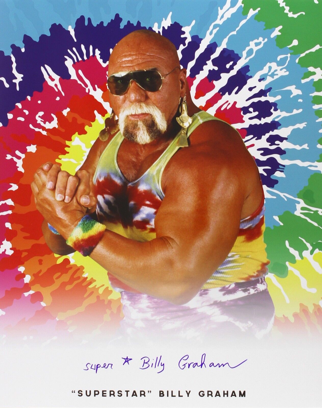 1970-1988 Super Star Billy Graham Signed Wrestling LE 16x20 Color Photo (JSA)