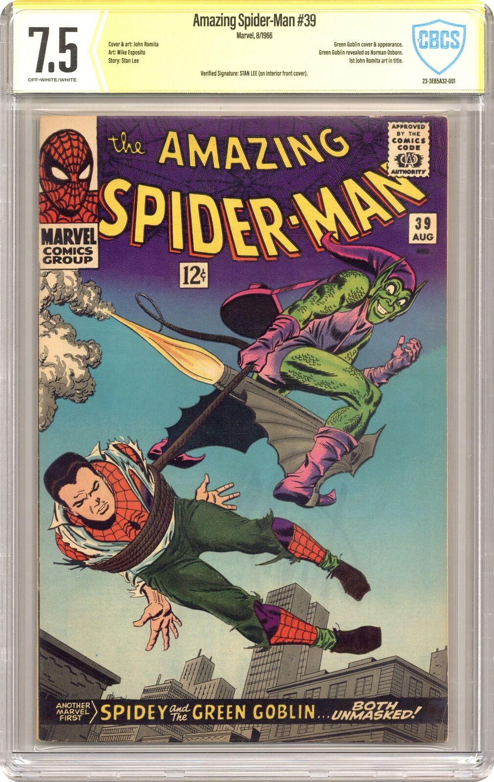 Amazing Spider-Man #39 CBCS 7.5 SS Stan Lee 1966 23-3E85A32-001