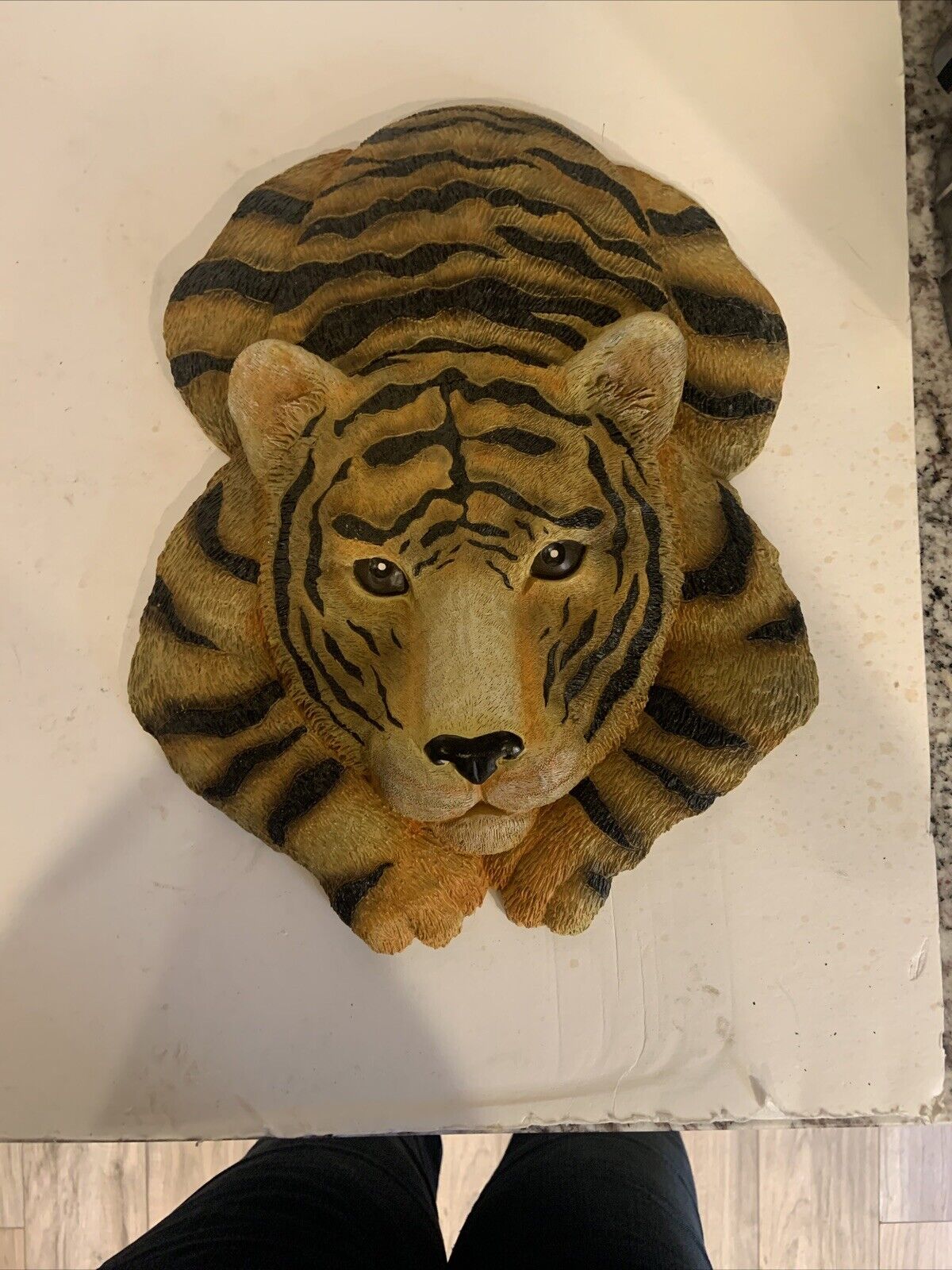 Vntg Tiger 3D Art Wall Plaque Arister Gifts Hand Painted Heavy Resin See Photos