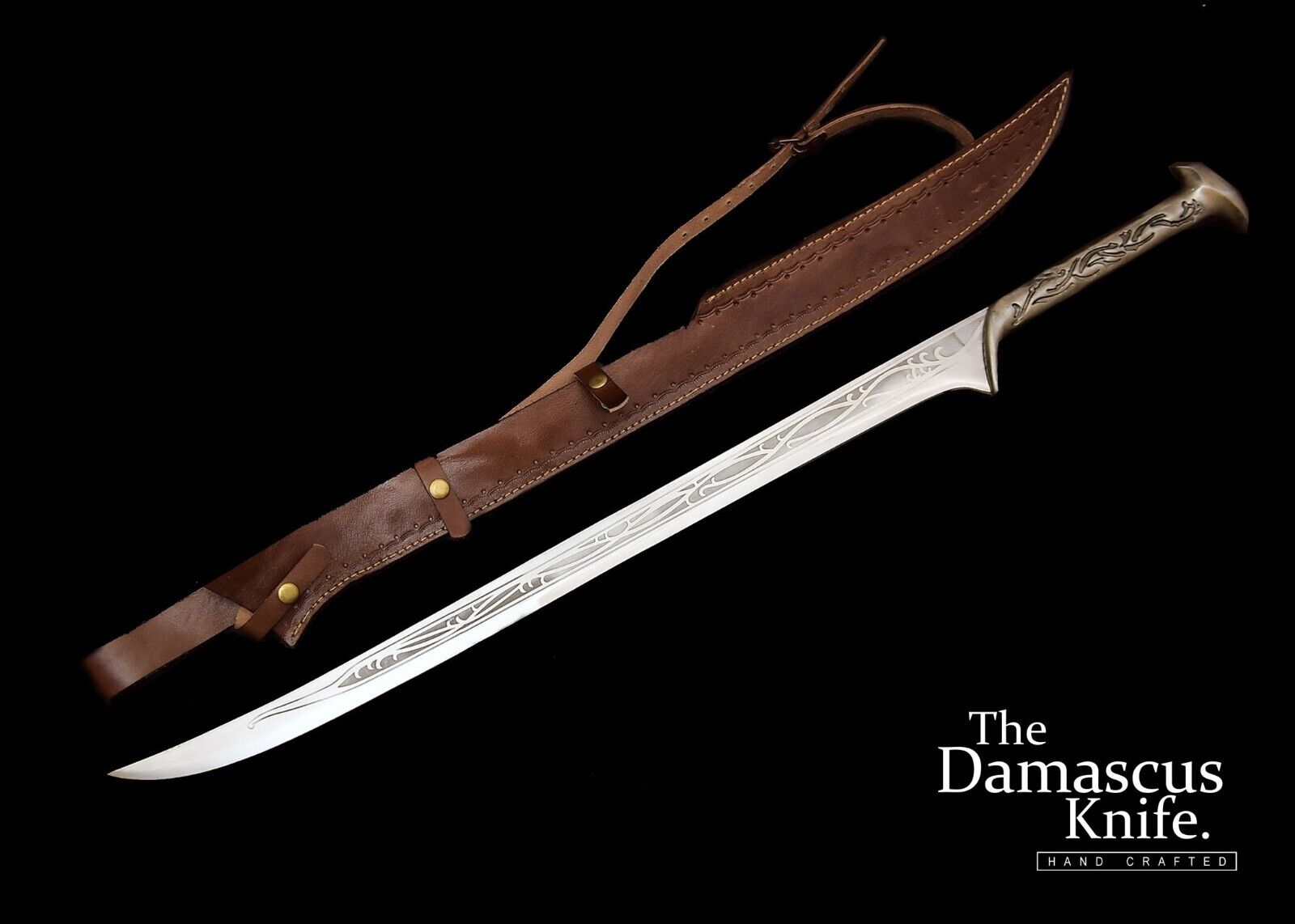 Thranduil Sword The Hobbit From LOTR Sword Replica +Leather Sheath + Wall Mount
