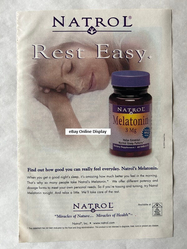 Natrol Melatonin - 1999 Vintage 5x7 1/2 Mag Print Ad