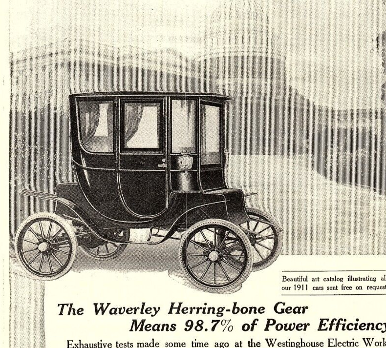 1910 WAVERLEY ELECTRIC AUTOMOBILE CO SILENT ELECTRIC PRINT ADVERTISEMENT Z1825