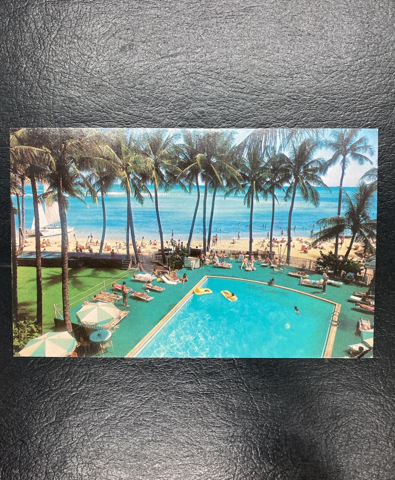 Honolulu HI-Hawaii, Waikiki Beach, Outrigger Hotels, Vintage Postcard
