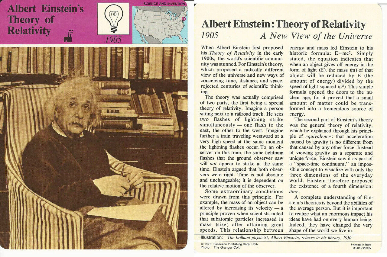1979 Panarizon, Story Of America, #29.05 Albert Einstein, Theory Relativity
