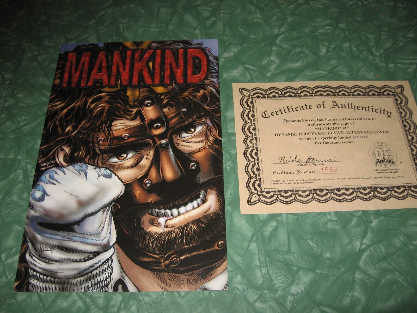 MANKIND #1 DF Numbered Variant ~  Mick Foley Comic w/ COA