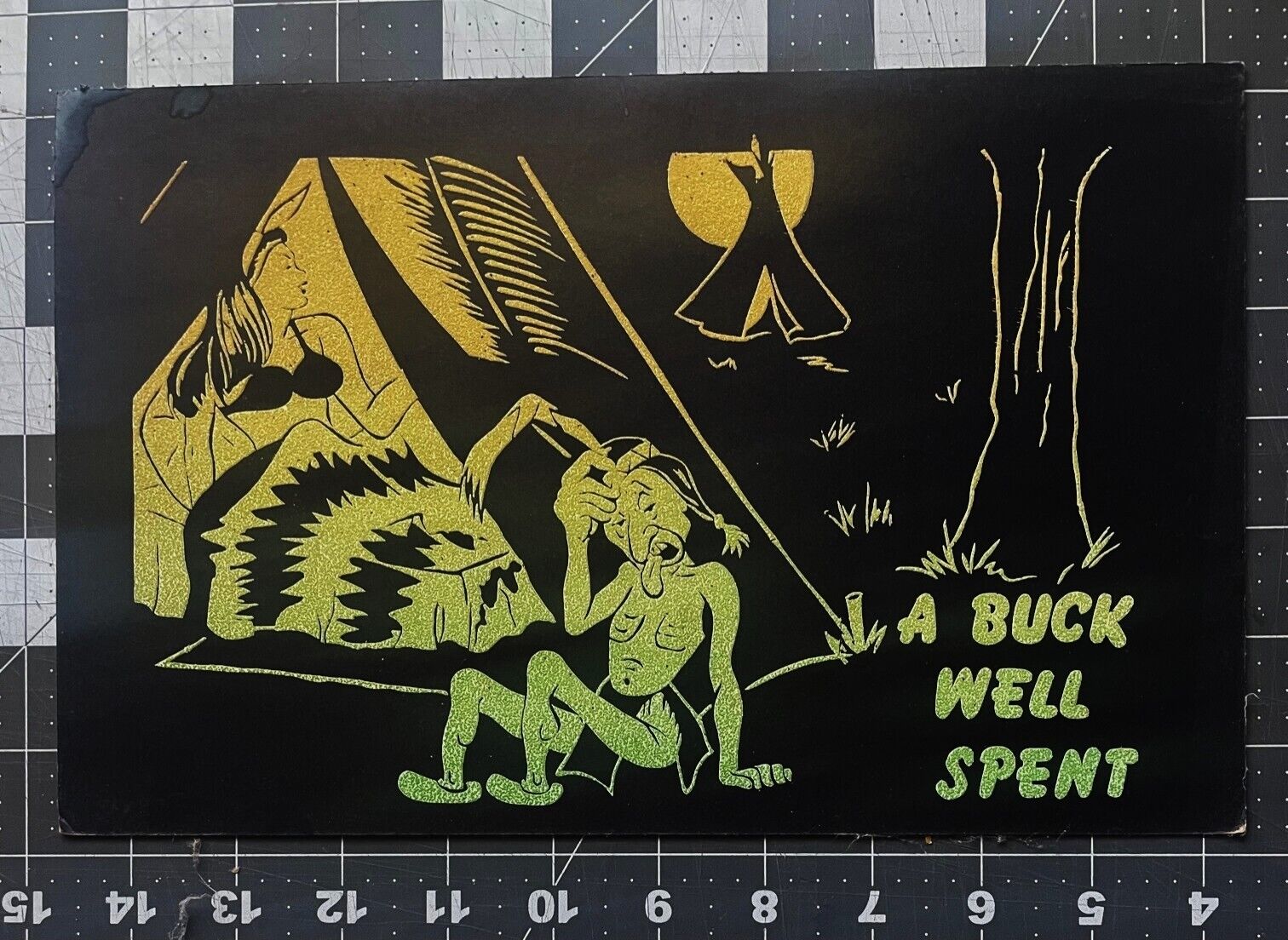 Vintage 1950s - A Buck Well Spent - Humorous Board Sign