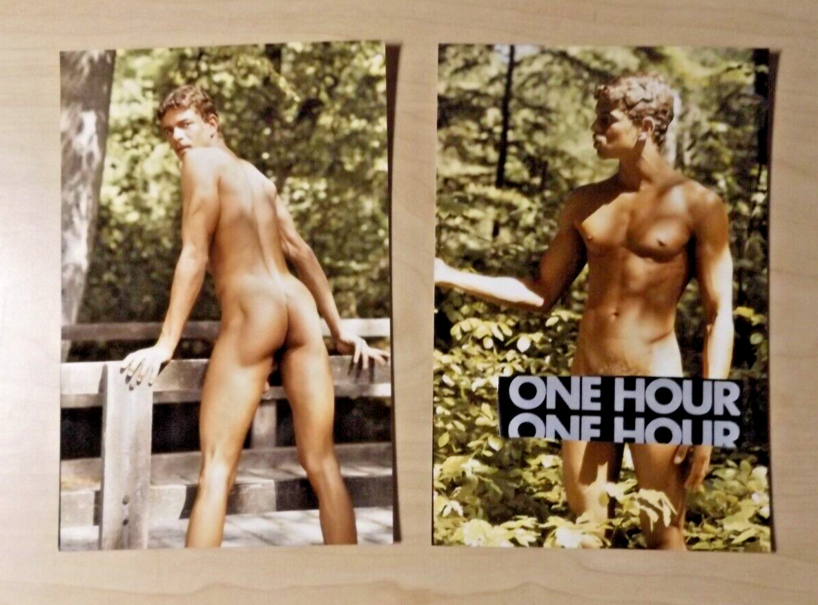 VTg set 2 Cir 1980s Nature Tarzan Male Nude Mature Photo Art Gay Interest 6x4